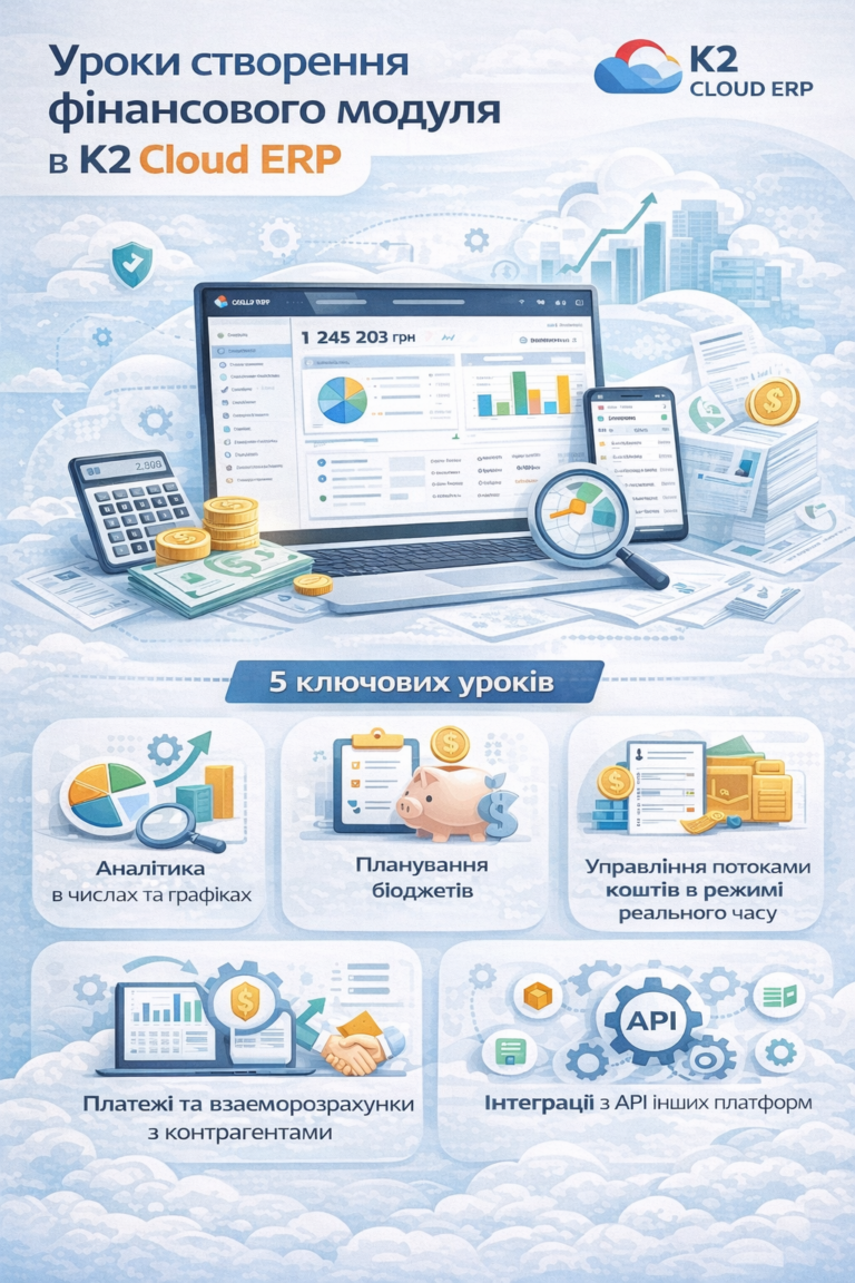 Чому Уроки створення фінансового  модуля в K2 ERP вигідно з K2 ERP: Уроки створення фінансового модуля в K2