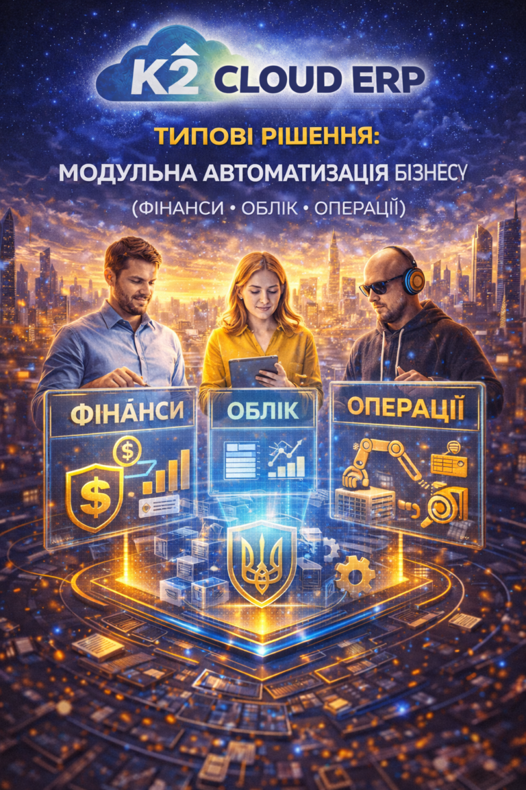 Чому K2 ERP вигідно з K2 ERP: K2 ERP — типові платформа