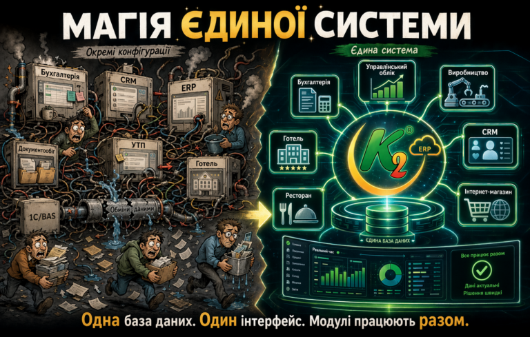 Чому Магія єдиної системи вигідно з K2 ERP: Магія єдиної системи