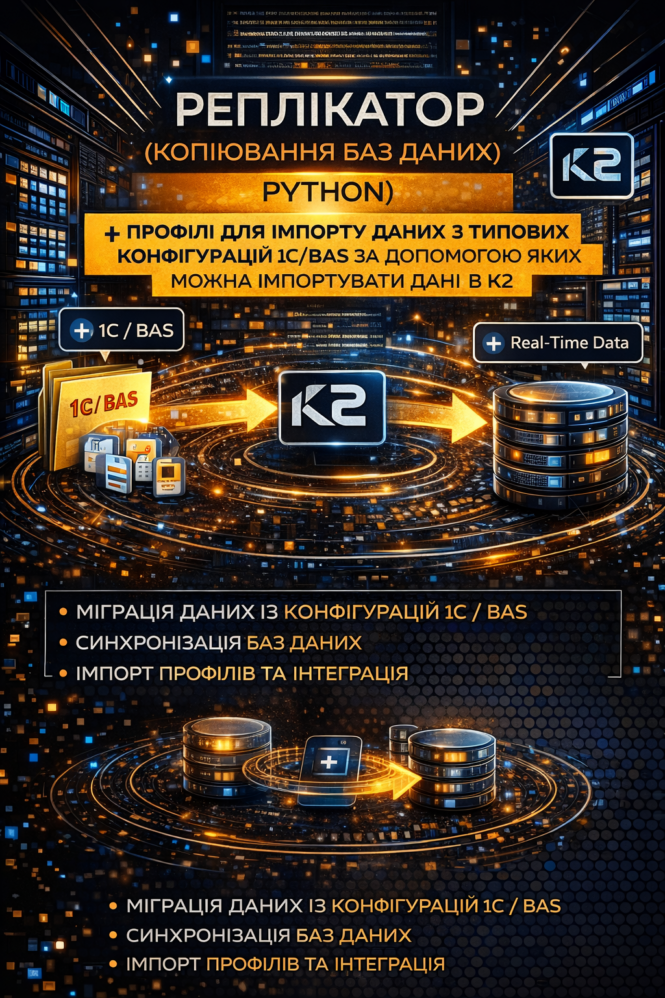 Чому Реплікатор вигідно з K2 ERP 1 Реплікатор